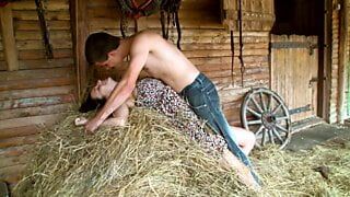 The Young Farmer Is Seduced And Fucked By girlfriend. Sex at farm, teen blows a boy.